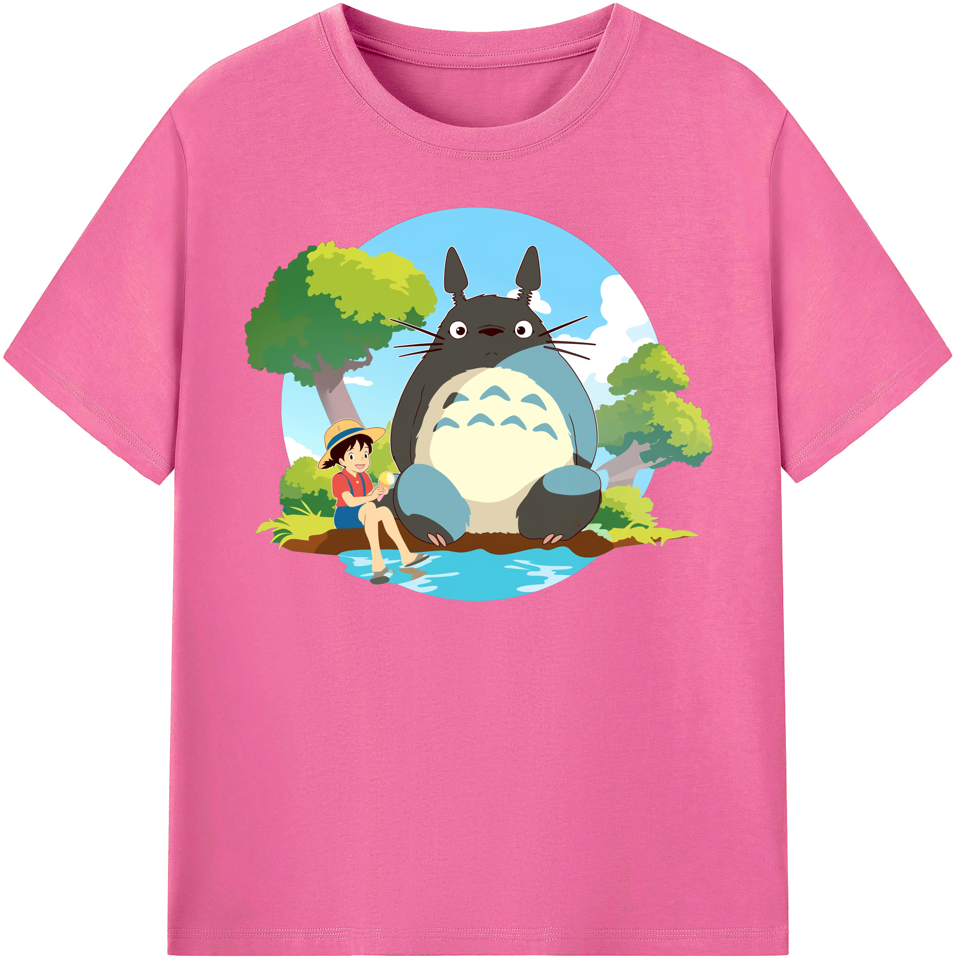 （画像用） となりのトトロ 草壁メイ 草壁サツキ My Neighbor Totoro Satsuki Kusakabe Mei Kusakabe レディースカジュアルプリントTシャツ（綿100％）